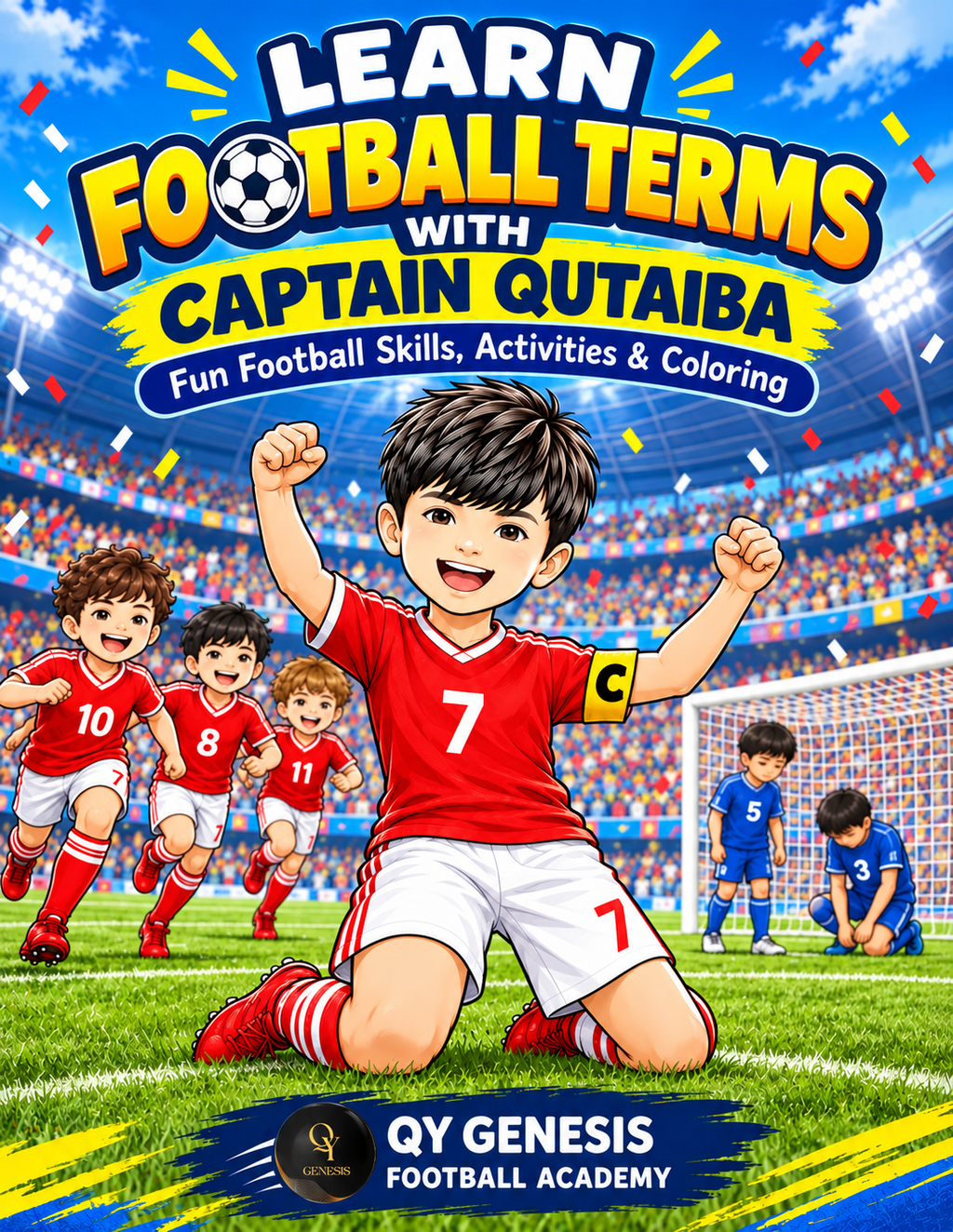 Learn Football/Soccer Terms with Captain Qutaiba – Printable Coloring & Activity Book for Kids (PDF)