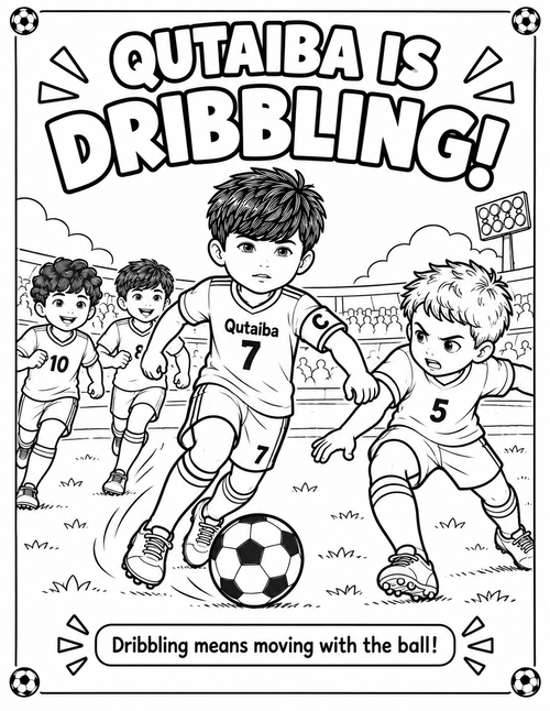 Learn Football/Soccer Terms with Captain Qutaiba – Printable Coloring & Activity Book for Kids (PDF)