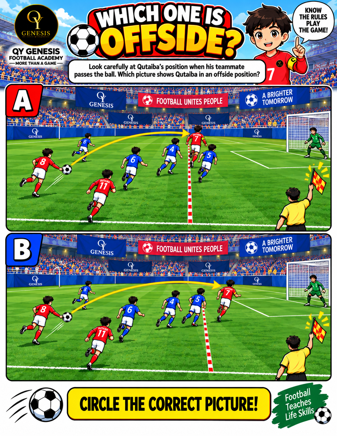 Learn Football/Soccer Rules with Captain Qutaiba | 2-in-1 Printable Learning & Coloring E-Book for Kids