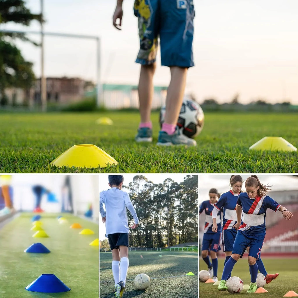 50-Pack Pro Football Agility Disc Cones – Soccer Training Markers