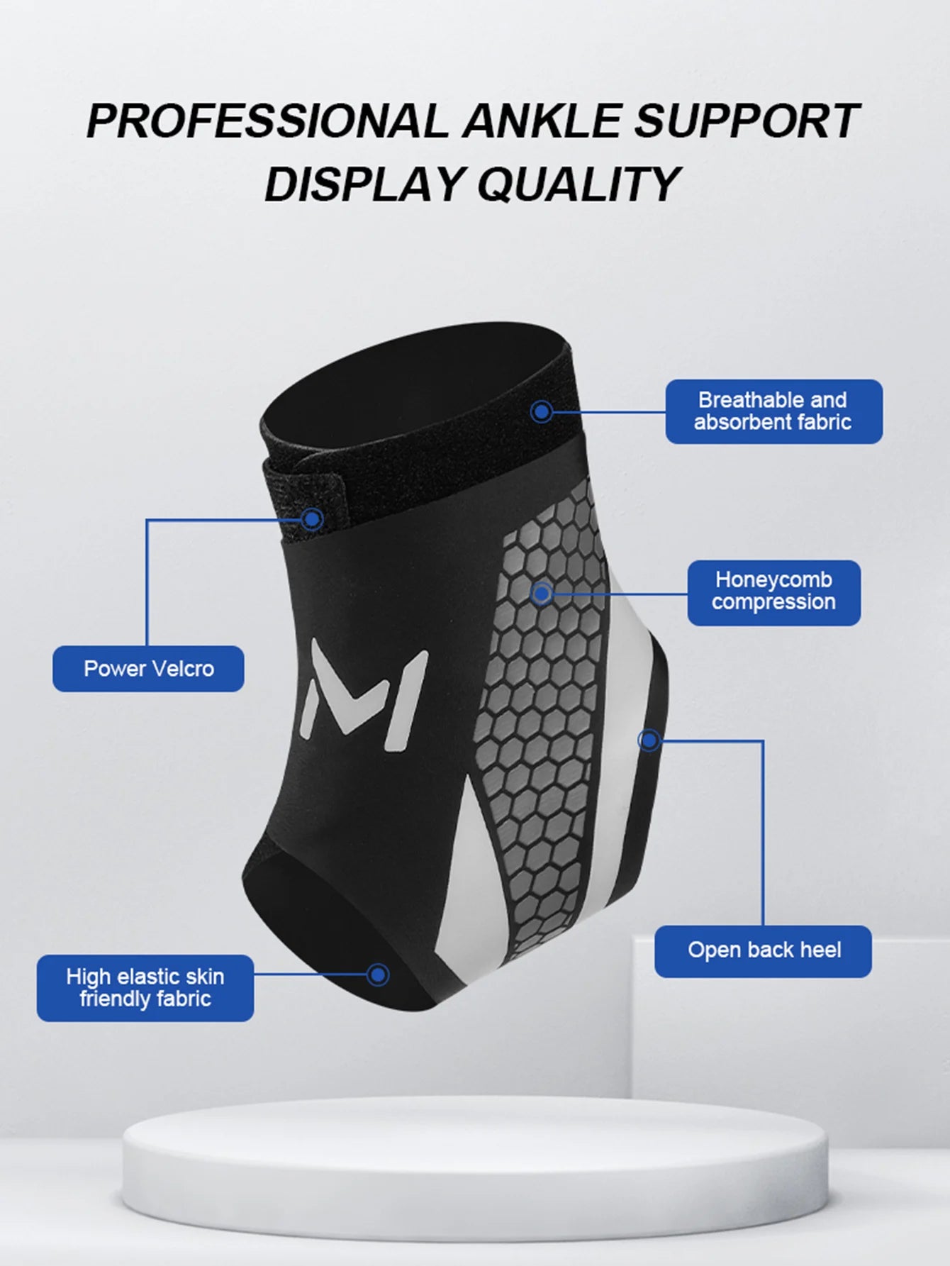 Professional Football Ankle Brace (1 Pair) | Adjustable Compression & Ankle Support | Tested by QY Genesis
