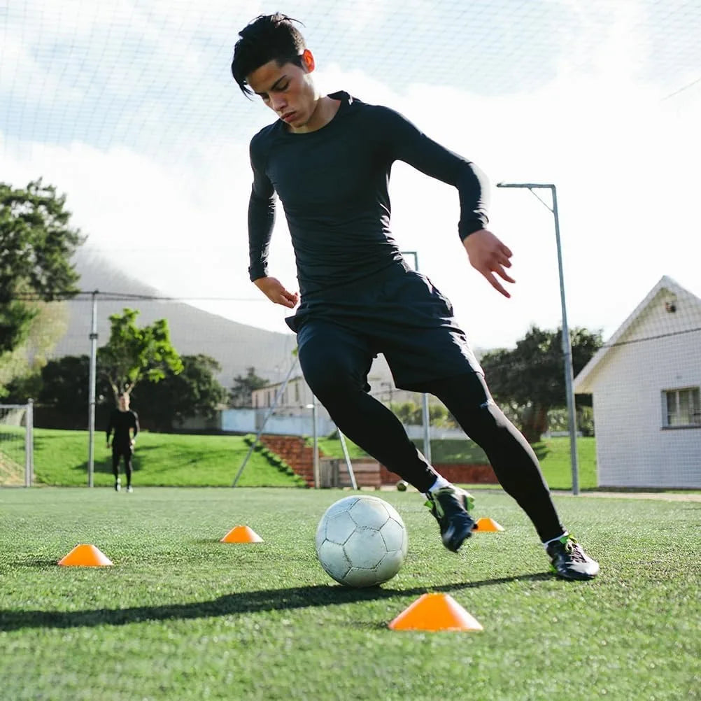 50-Pack Pro Football Agility Disc Cones – Soccer Training Markers